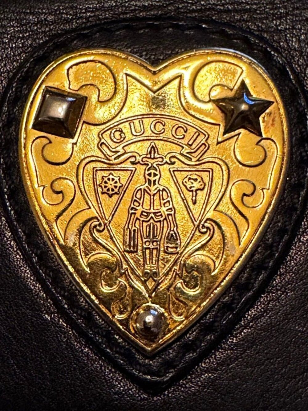 Gucci Babouska Leather Continental Wallet w/ fold crest logo
